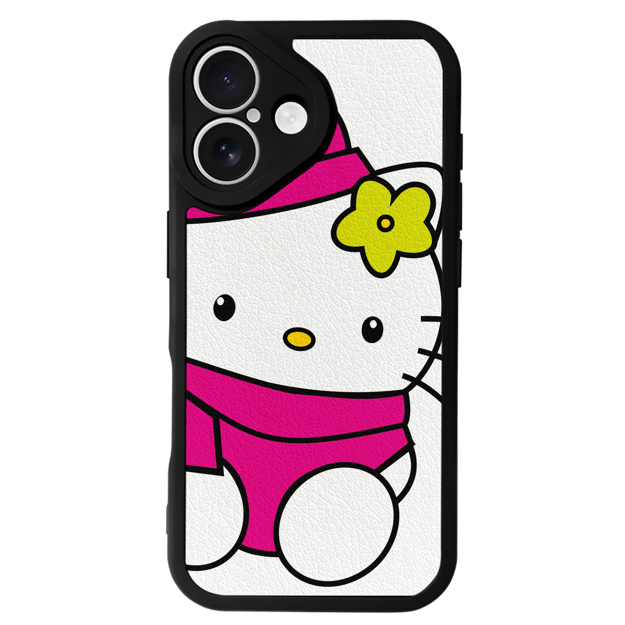 （画像用） Hello Kitty ハローキティ 【iPhone 16シリーズ対応】シリコンスマホケース（レザー調） 材質：シリコン